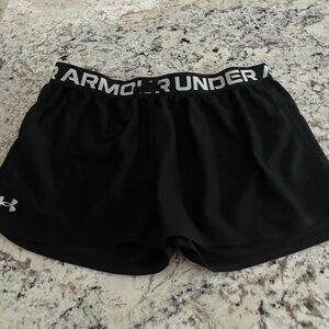 Under Armour Black Athletic Shorts Lightweight Elastic Waistband